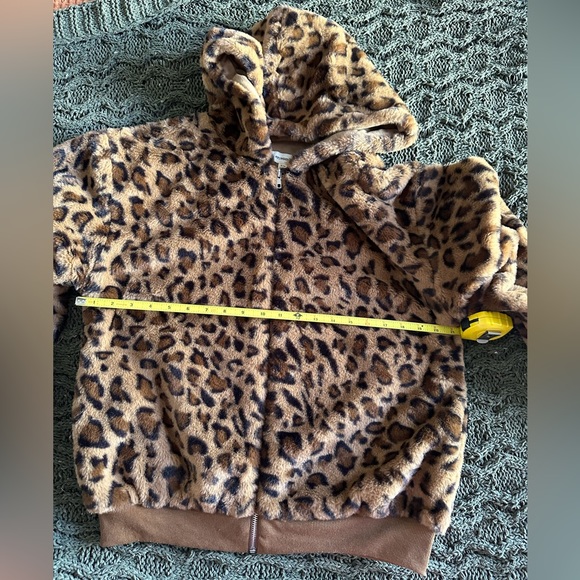 Women’s Leopard hoodie cardigan winter coat size S/M - Picture 10 of 12